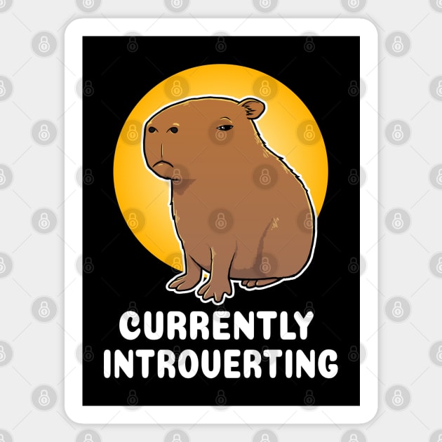 Currently Introverting Capybara Cartoon Magnet by capydays